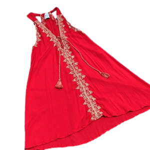 Dar mode Red & Gold Sleeveless Dress  Sz S